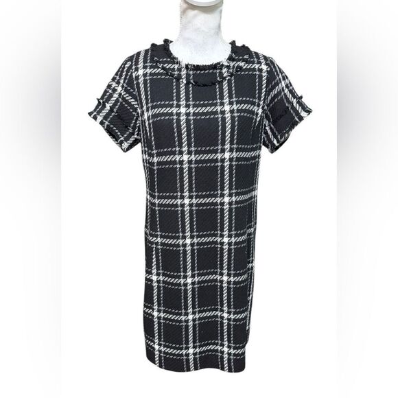 Sail to Sable TWEED SHORT SLEEVE SHIFT DRESS 8 - Picture 1 of 5